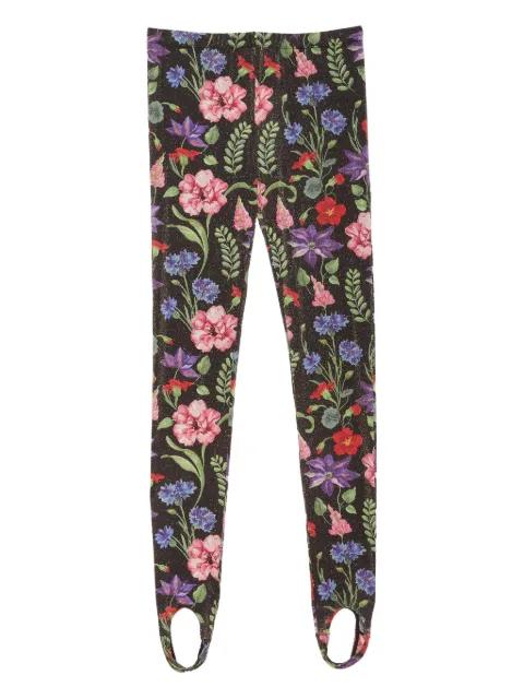 Wildflower stirrup-detail leggings by FLEUR DU MAL