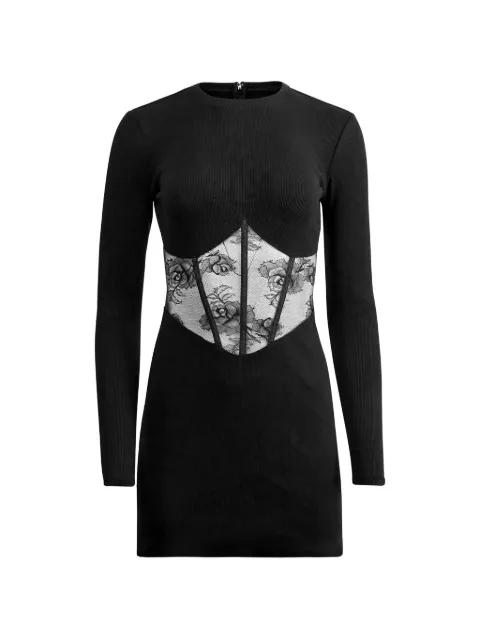 bouquet-lace boned midi dress by FLEUR DU MAL