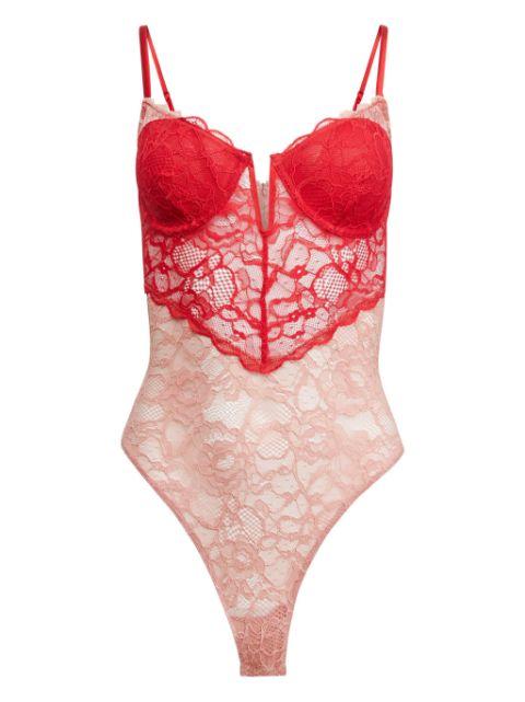 bouquet lace heart bodysuit by FLEUR DU MAL