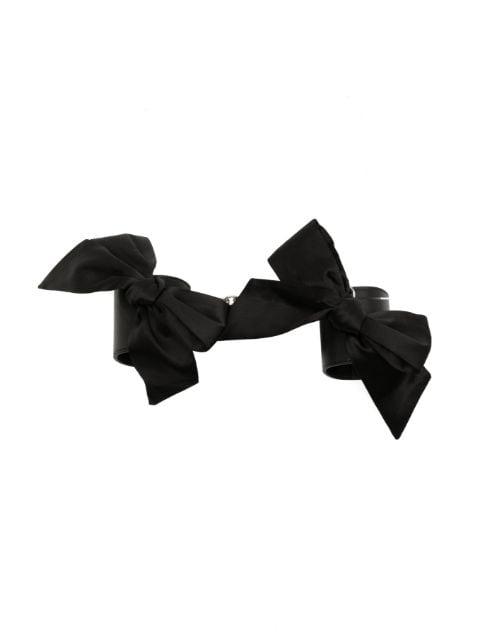 bow-detail leather cuffs by FLEUR DU MAL