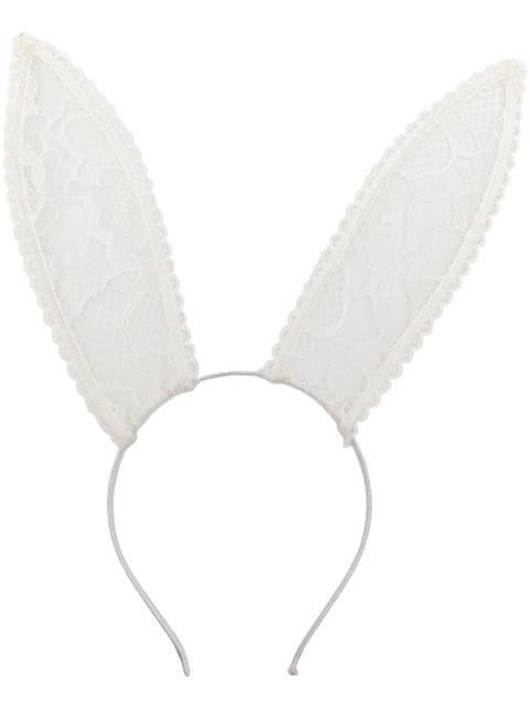 bunny-ears lace headband by FLEUR DU MAL