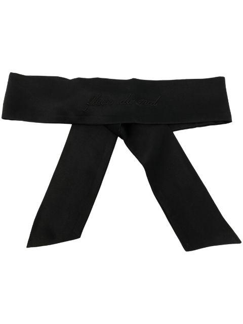 embroidered-logo silk blindfold by FLEUR DU MAL