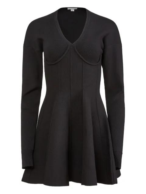 flared corset V-neck mini dress by FLEUR DU MAL