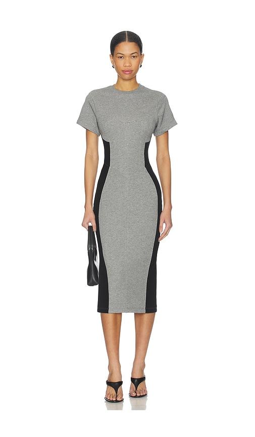 fleur du mal Addie Midi Dress in Grey by FLEUR DU MAL