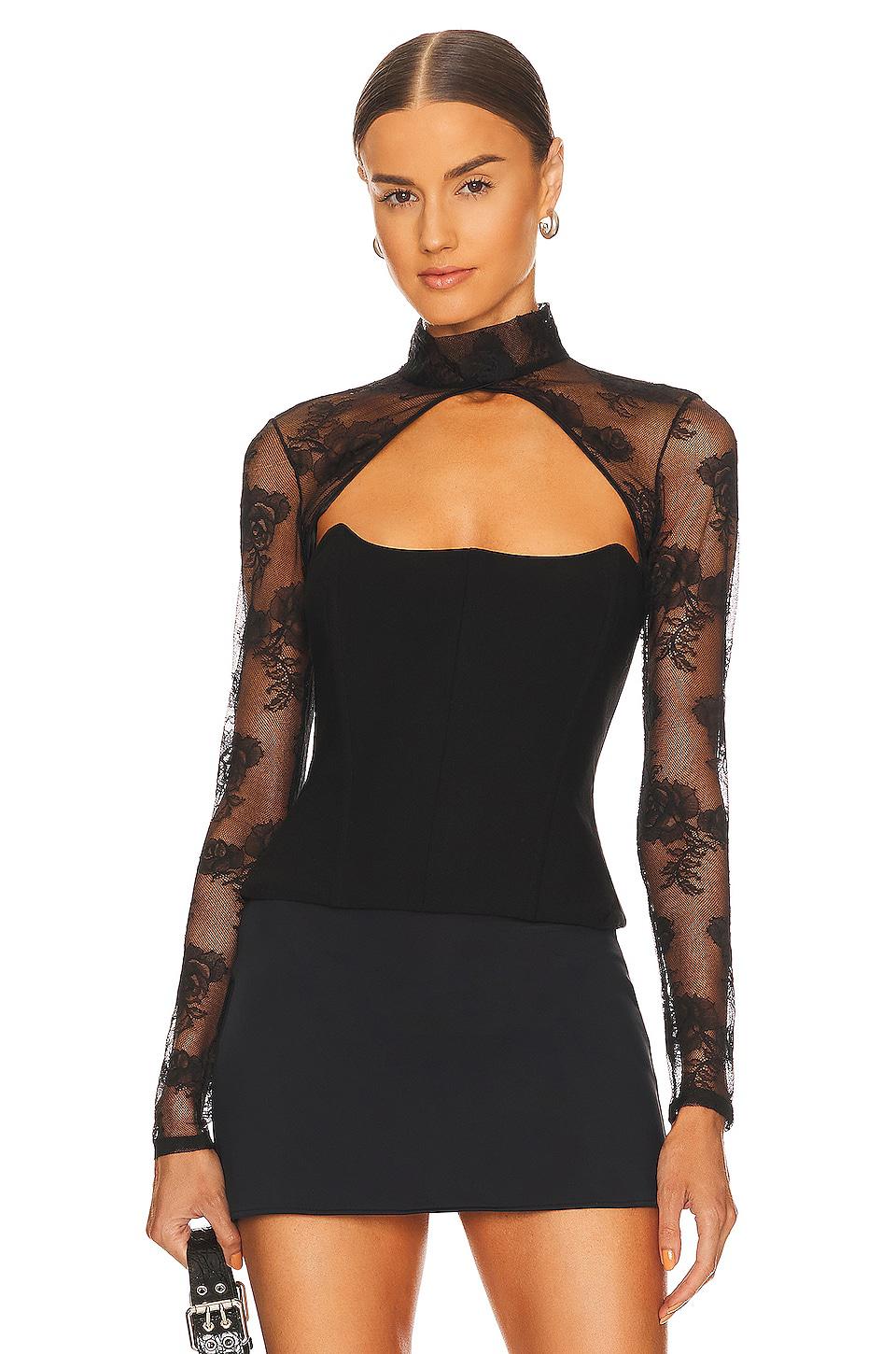 fleur du mal Bouquet Lace Shrug in Black by FLEUR DU MAL