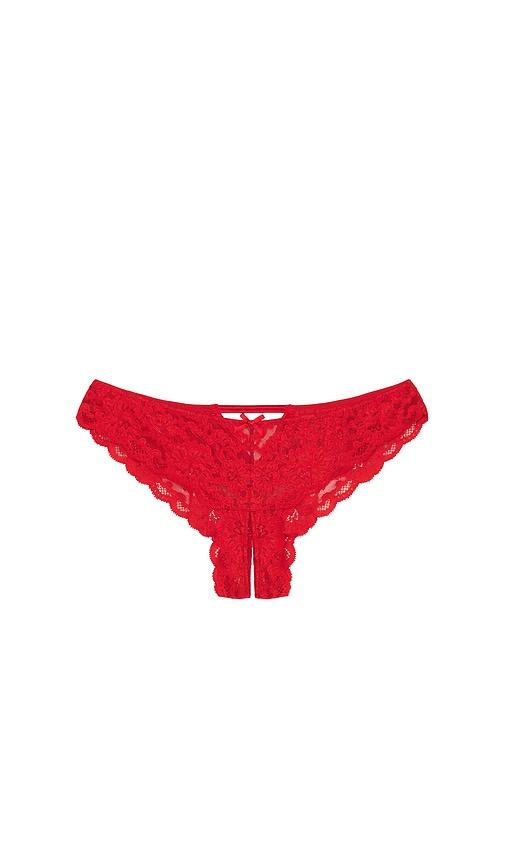 fleur du mal Charlotte Crotchless Panty in Red by FLEUR DU MAL