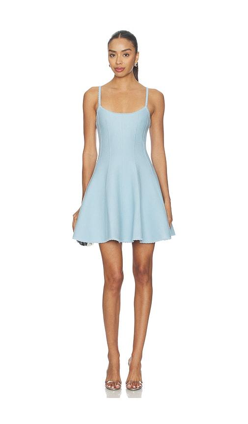 fleur du mal Corset Knit Dress in Baby Blue by FLEUR DU MAL