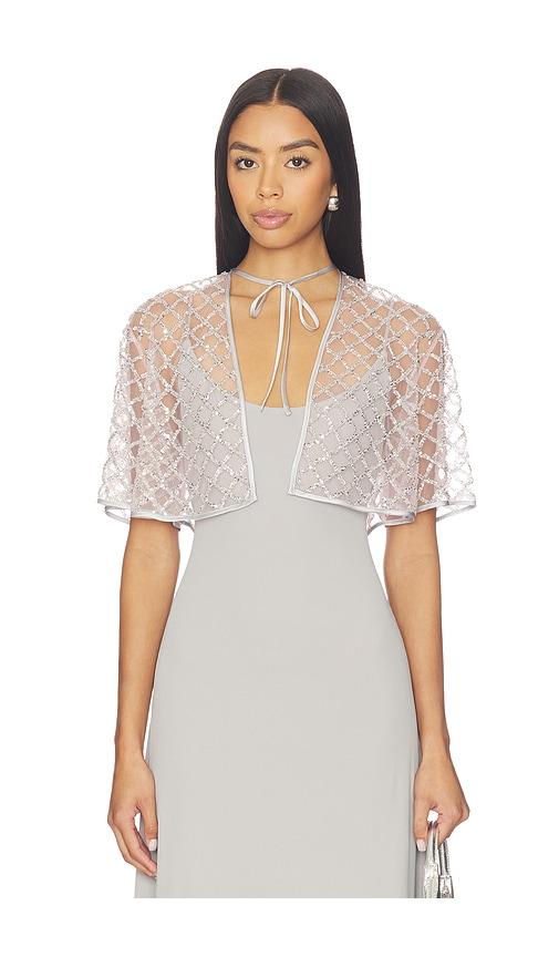 fleur du mal Embellished Cape in Metallic Silver by FLEUR DU MAL