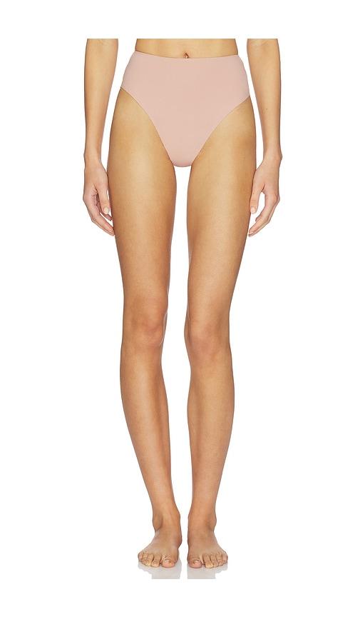 fleur du mal Le Stretch Micro Multi Fit High Waist Brief in Tan by FLEUR DU MAL