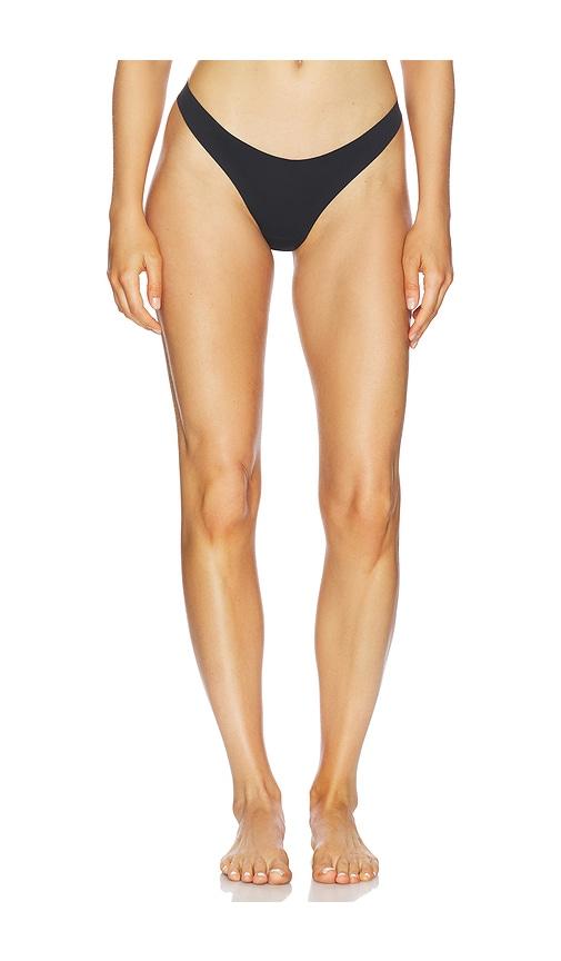fleur du mal Le Stretch Micro Multifit Thong in Black by FLEUR DU MAL