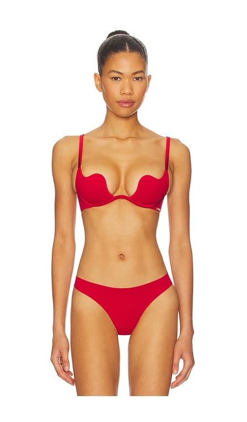 fleur du mal Le Stretch Micro Seduce U-plunge Bra in Red by FLEUR DU MAL