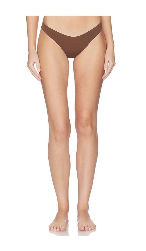 fleur du mal Le Stretch Micro Thong in Brown by FLEUR DU MAL