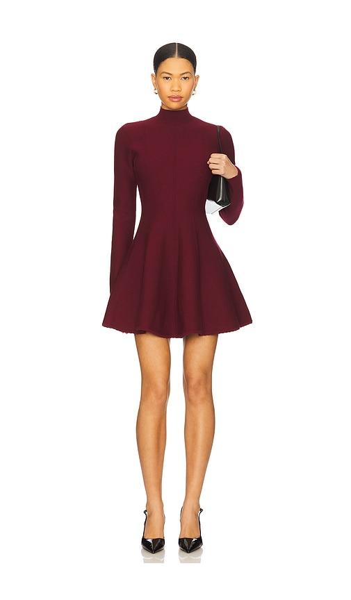 fleur du mal Long Sleeve Flared Corset Dress in Red by FLEUR DU MAL