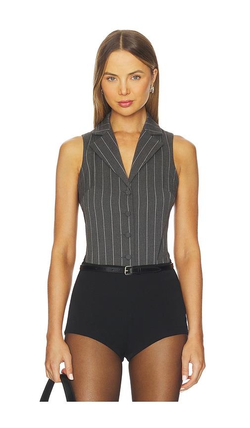fleur du mal Maxwell Bodysuit in Grey by FLEUR DU MAL
