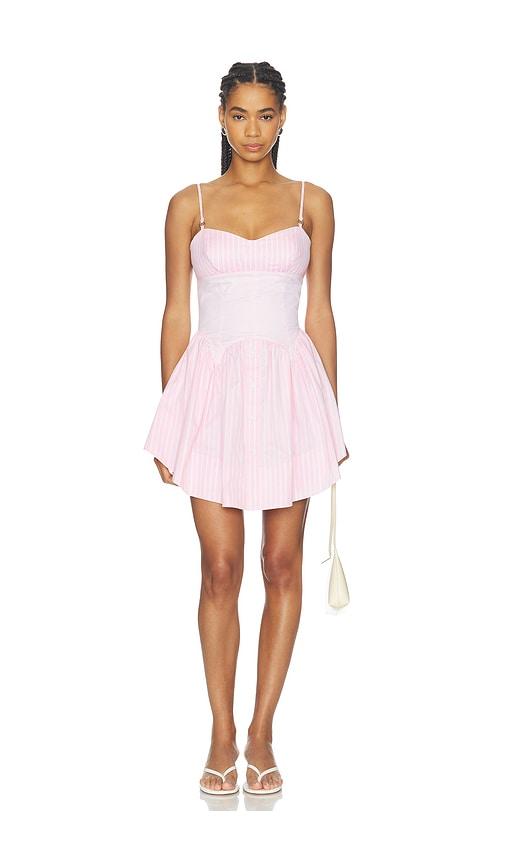 fleur du mal Short Button-up Garter Dress in Pink by FLEUR DU MAL