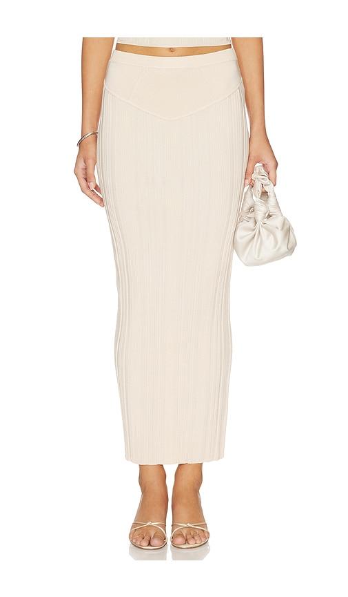 fleur du mal Three Way Rib Skirt in Cream by FLEUR DU MAL
