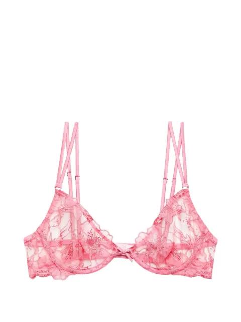 floral embroidered ruffled bra by FLEUR DU MAL