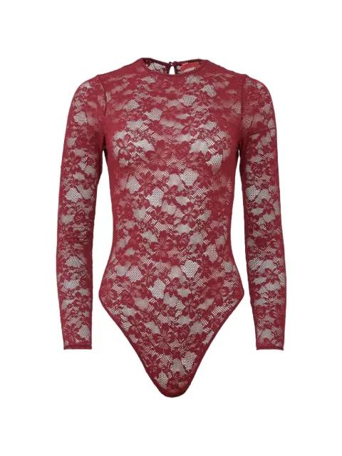 floral-lace long-sleeve bodysuit by FLEUR DU MAL