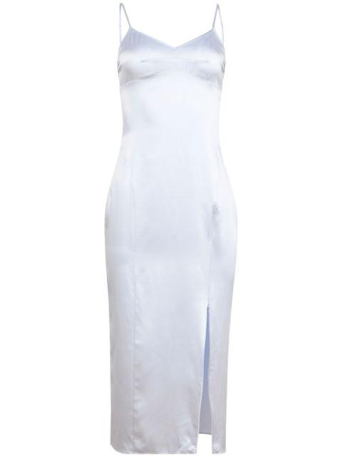 front-slit slip dress by FLEUR DU MAL