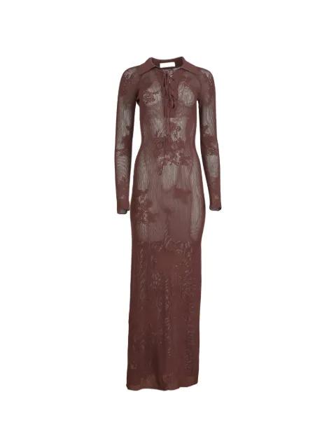 lace pointelle maxi dress by FLEUR DU MAL