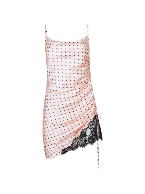 lace-trimmed dotted mini dress by FLEUR DU MAL