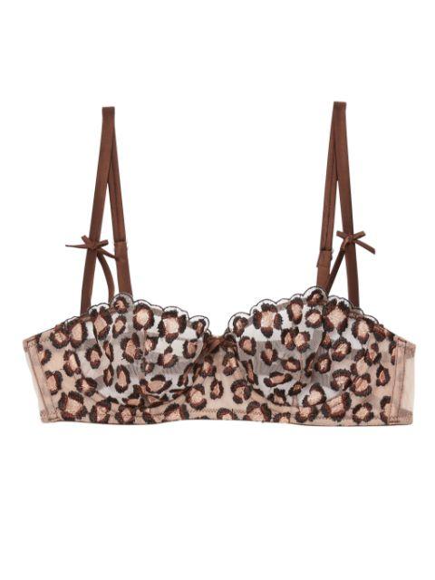 leopard-embroidered balconette bra by FLEUR DU MAL