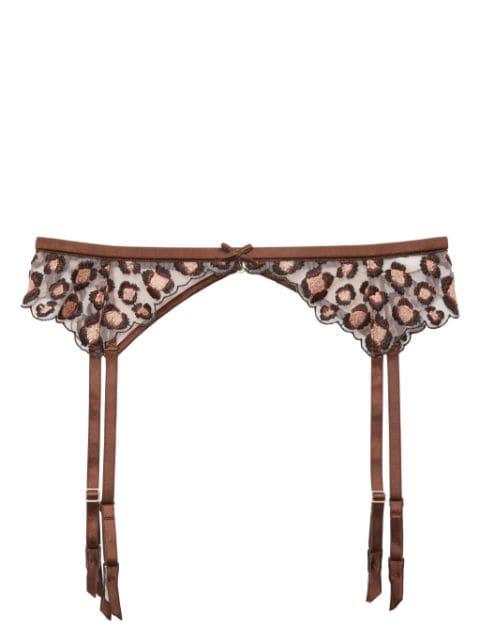 leopard-embroidered garter belt by FLEUR DU MAL