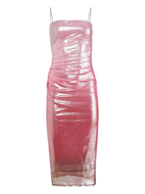 metallic-finish ombré midi dress by FLEUR DU MAL