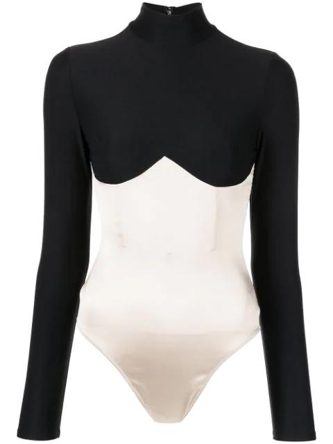 mock neck long-sleeve bodysuit by FLEUR DU MAL