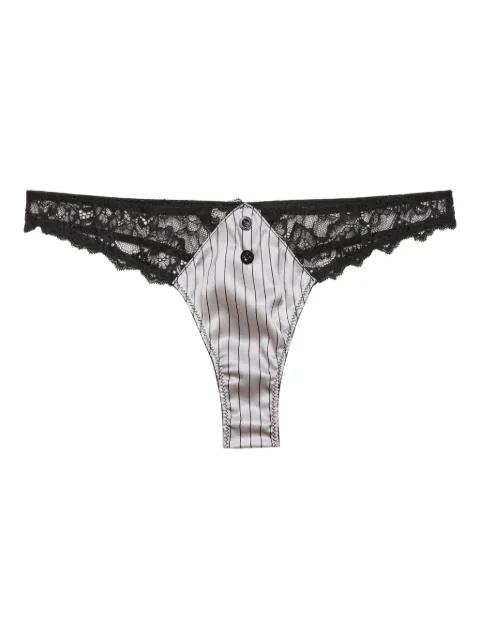 pinstripe lace thong by FLEUR DU MAL