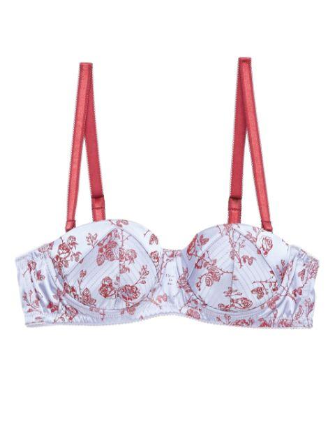 rose-jacquard balconette bra by FLEUR DU MAL