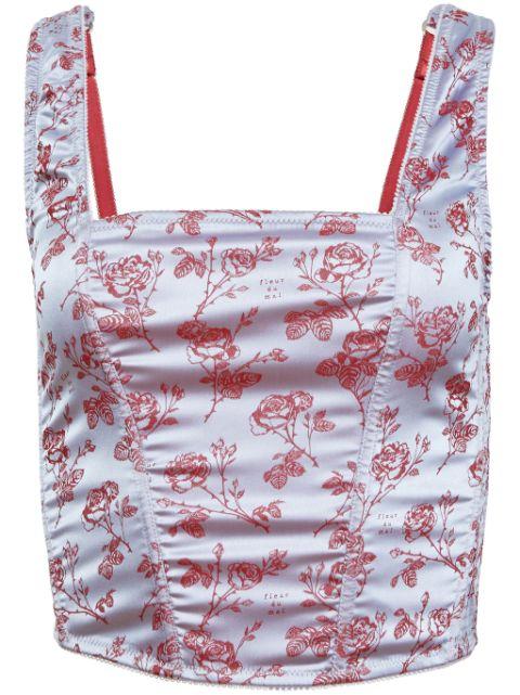 rose-jacquard corset top by FLEUR DU MAL