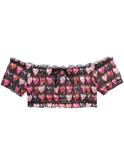 ruched mesh cropped top by FLEUR DU MAL