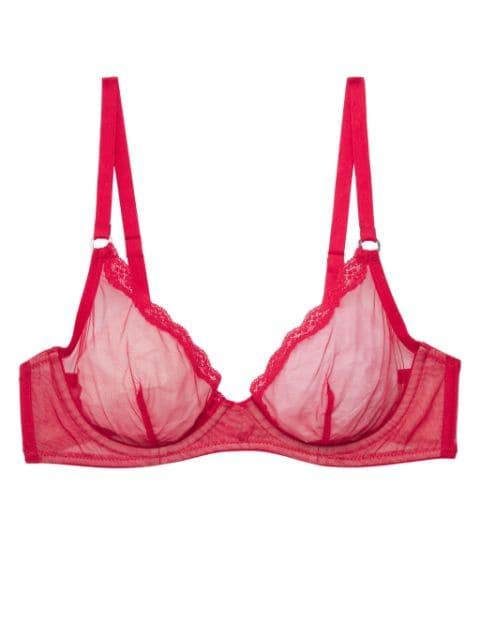 sheer tulle demi bra by FLEUR DU MAL