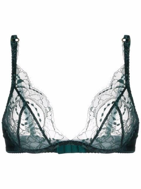 Ela lace-trim plunge bra by FLEUR OF ENGLAND