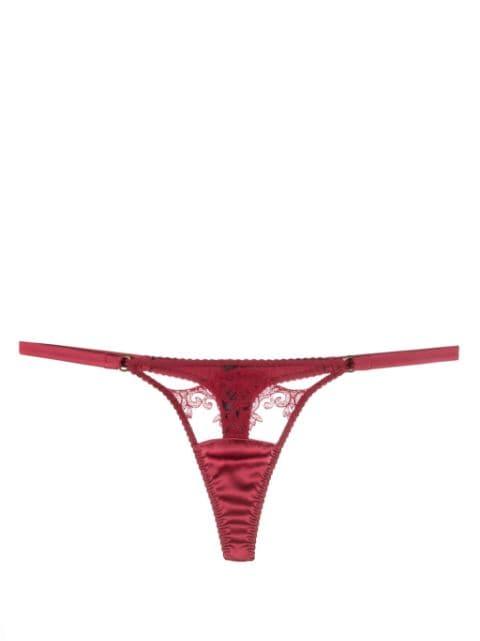 Gisele floral-embroidered thong by FLEUR OF ENGLAND