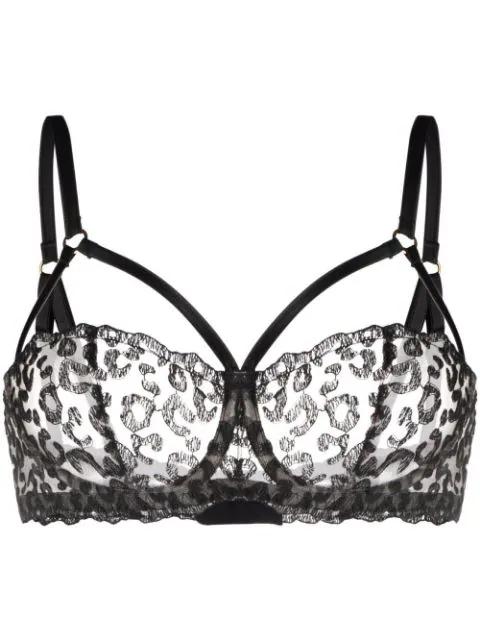 Kittie caged-strap balcony bra by FLEUR OF ENGLAND