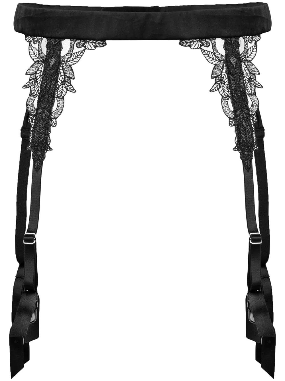 Onyx suspenders by FLEUR OF ENGLAND