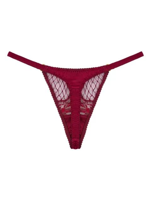 lace-paneled silk thong by FLEUR OF ENGLAND