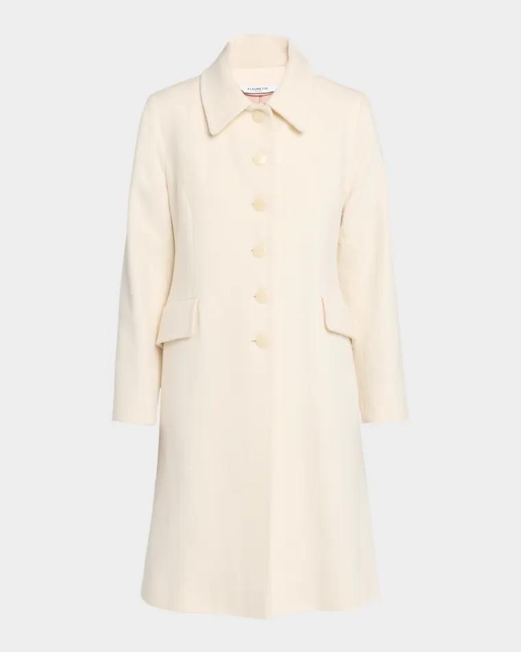 Sofia Wool Fit-and-Flare Coat by FLEURETTE