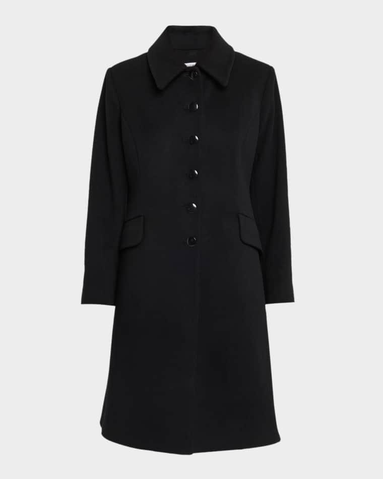 Sofia Wool Fit-and-Flare Coat by FLEURETTE