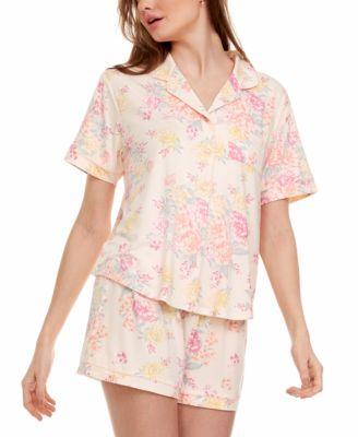 Women's 2-Pc Gabriella Printed Shorty Pajamas Set by FLORA BY FLORA NIKROOZ Women's 2-Pc Gabriella Printed Shorty Pajamas Set by FLORA BY FLORA NIKROOZ