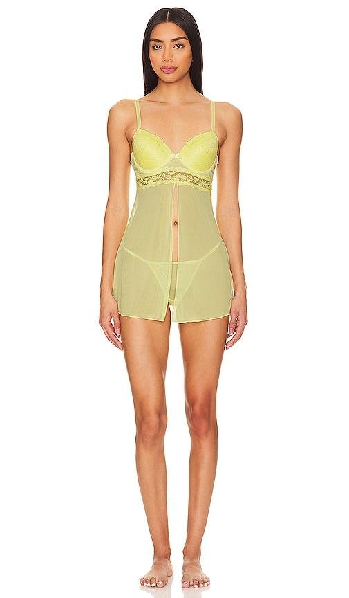 Flora Nikrooz Becky Babydoll Set in Yellow by FLORA NIKROOZ
