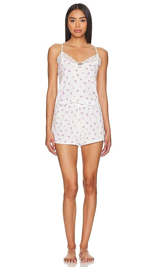 Flora Nikrooz Brittany Pointelle Cami Pajama Set in Ivory by FLORA NIKROOZ