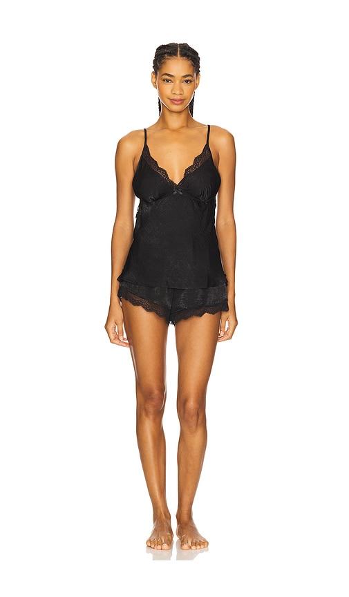 Flora Nikrooz Madelyn Sueded Charm Cami Set in Black by FLORA NIKROOZ