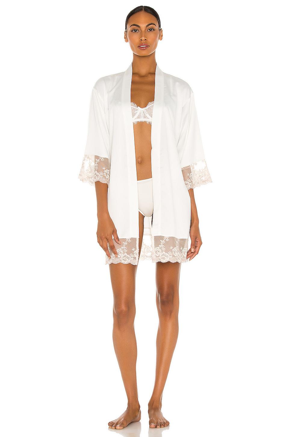 Flora Nikrooz Rosa Kimono in White by FLORA NIKROOZ