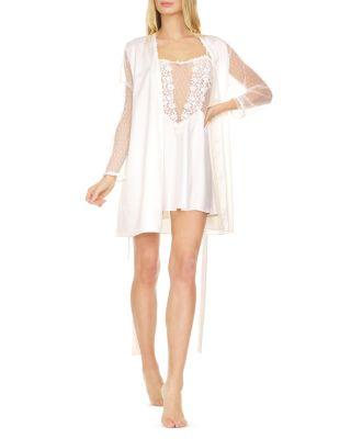 Showstopper Charmeuse Cover-Up Robe & Chemise by FLORA NIKROOZ