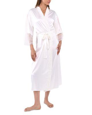 Skyler Lace Trim Satin Robe by FLORA NIKROOZ