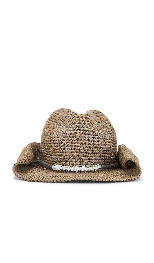 florabella Zahara Crochet Raffia Cowboy Hat in Brown by FLORABELLA