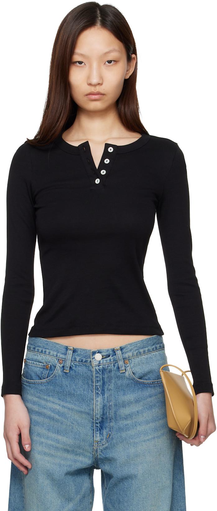 Black Jess Longsleeve T-shirt by FLORE FLORE